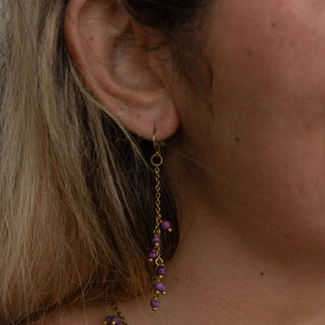 purple beaded earrings