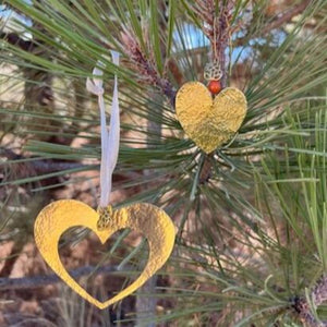 Handmade hammered heart ornament