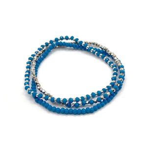 blue stretch bracelet freedom handmade