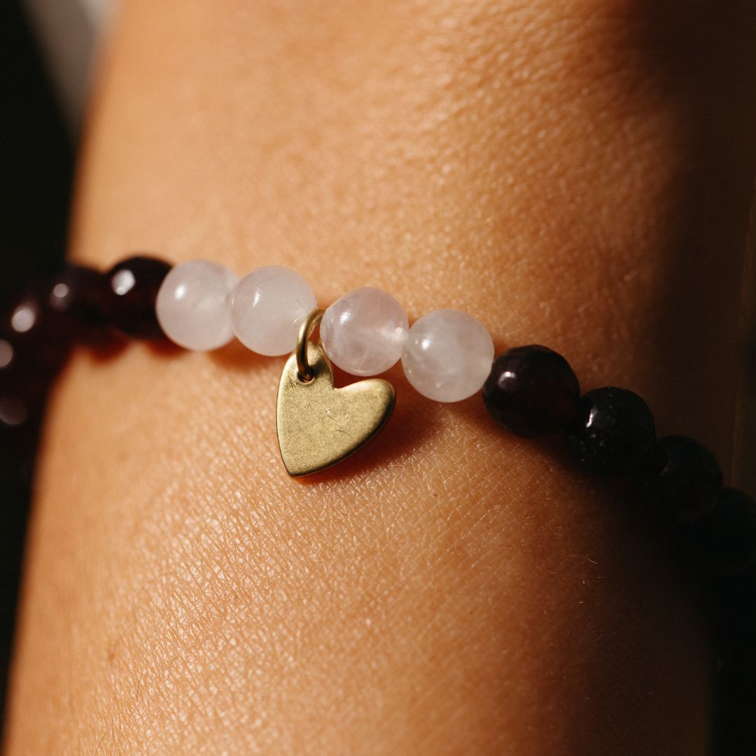 Gemstone Heart Stretch Bracelet