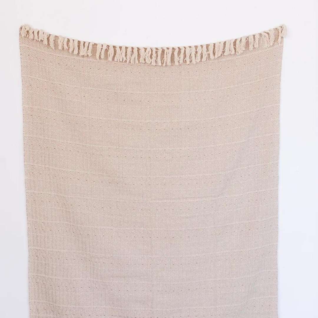 Natural cotton online throw