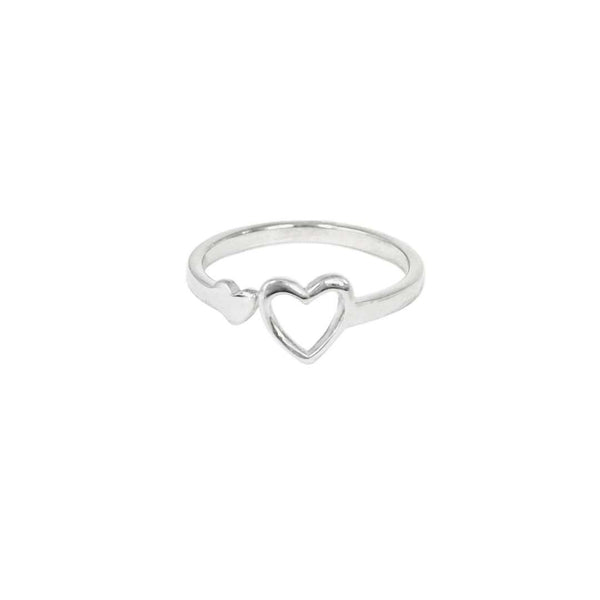 DEPHINI Silver Heart Ring - 925 silver - Engagement ring