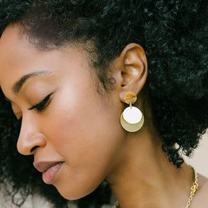 Audrey Earrings - sustainably handcrafted ankole earrings that give back to non-profit