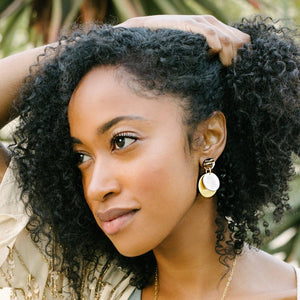 Audrey Earrings - sustainably handcrafted ankole earrings that give back to non-profit